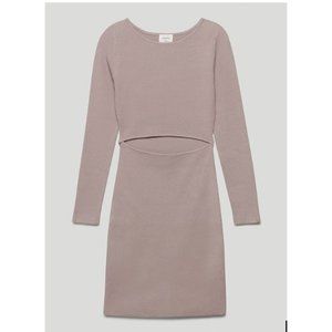 Aritzia Wilfred Cut-Out Knit Longsleeve Mini Dress